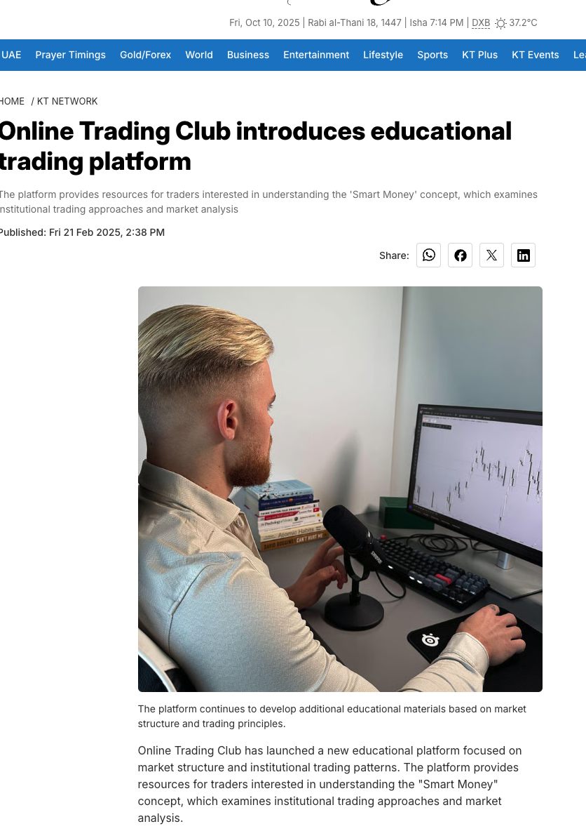 Online Trading Club media feature 1